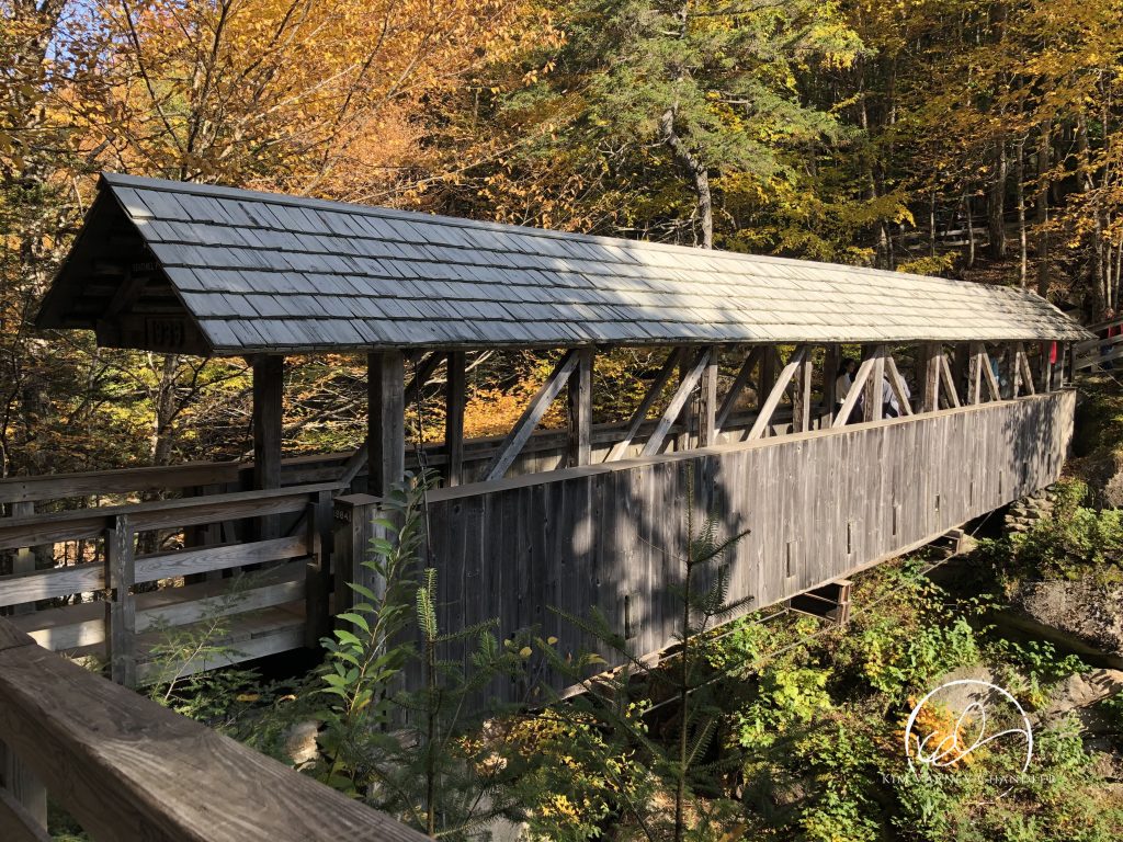 Sentinel Pine Bridge, Flume Gorge, New Hampshire. Photo by Kim Varney Chandler.